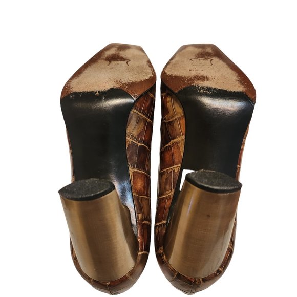 Stuart Weitzman Brown Tortoise Shell Leather Pump - Picture 11 of 11